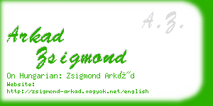 arkad zsigmond business card
